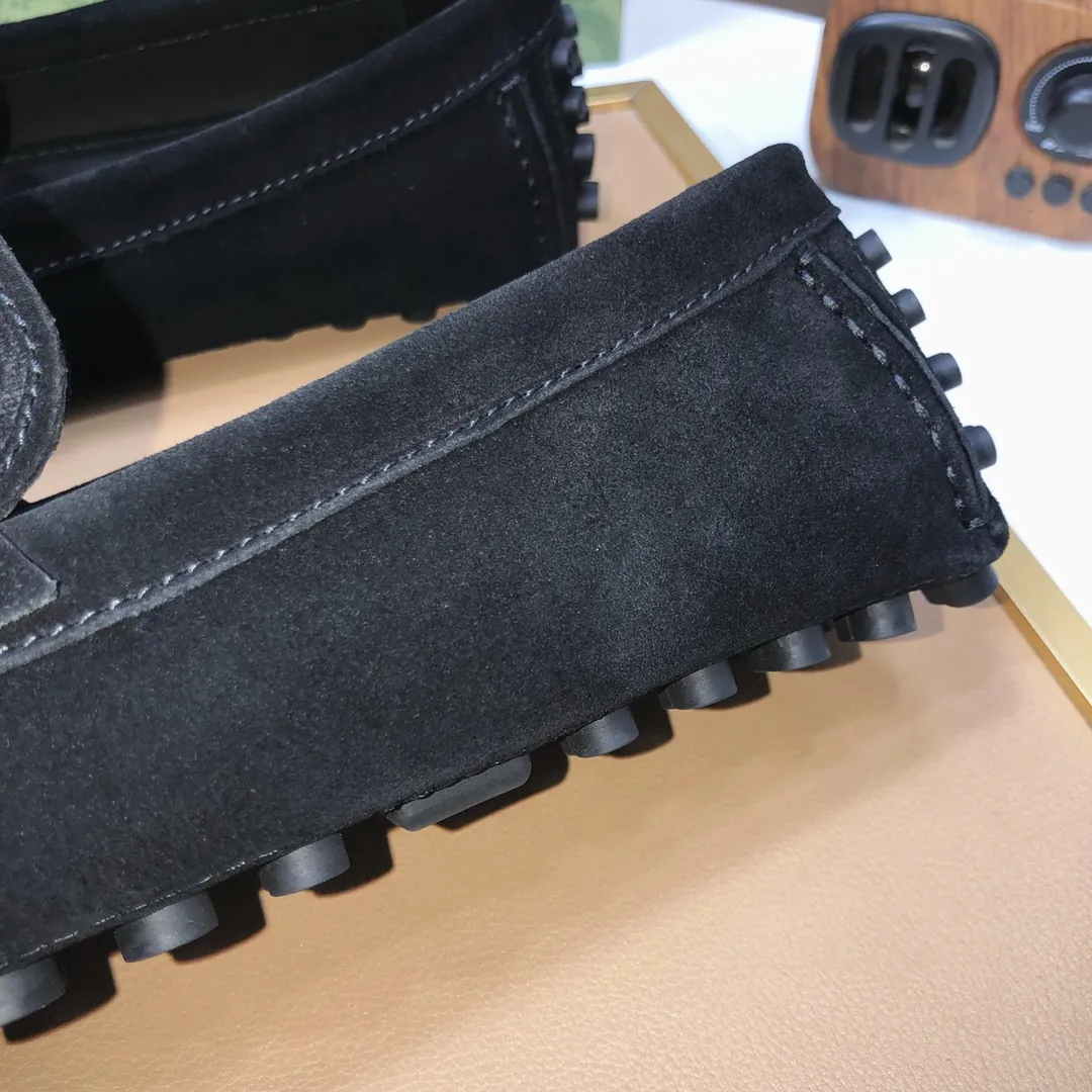 Men's Men's Shoes💰420💰[Gucci GUCCI] (High-end Niuli) New 🍀Gucci*-Gucci Peas Shoes! Made of imported original cowhide, the inner top layer is comfortable cowhide lining! Original wear-resistant rubber outsole! High quality products! Code number 38-44!